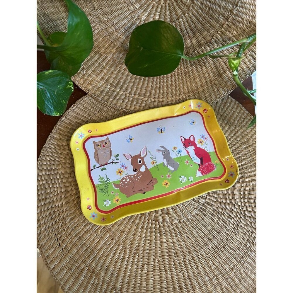Playful animals metal decorative tin
